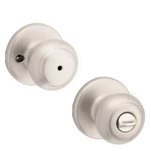 Kwikset: Cove Privecy Door Knob with Round Rose  Satin Nickel
